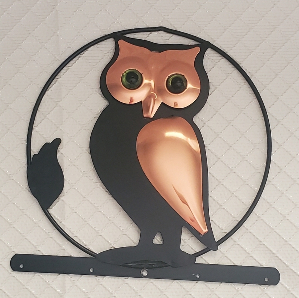 Vintage Coppercraft Guild Metal & Copper Owl Wall